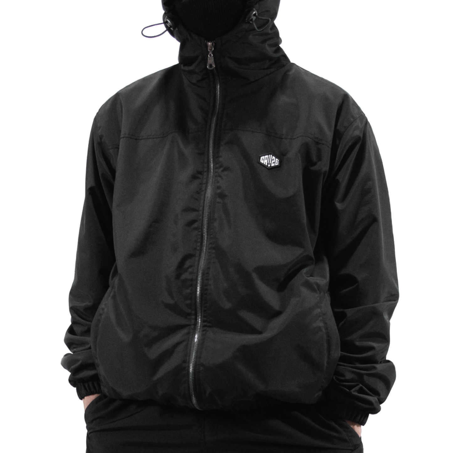 BLACK - BASIC WINDBREAKER JACKET