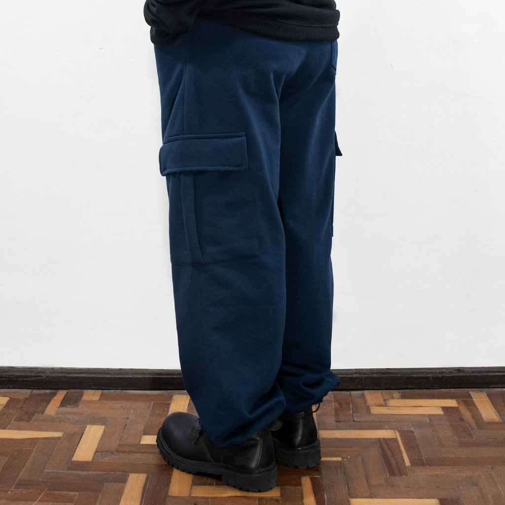 BLUE - CARGO BAGGY PANTS
