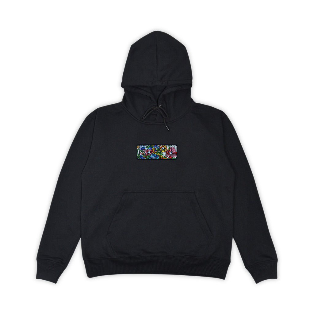 BLACK "FLEURS" HOODIE