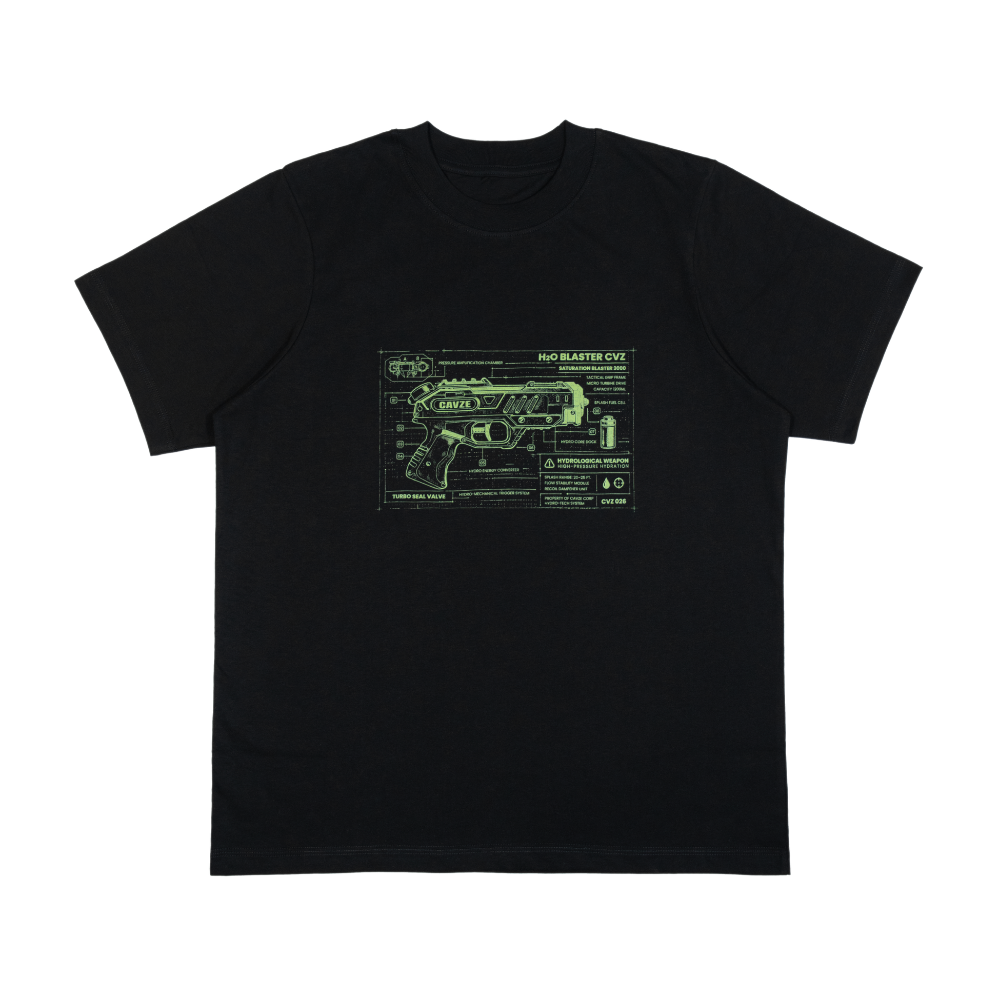 BLACK - H20 BLUEPRINT TEE