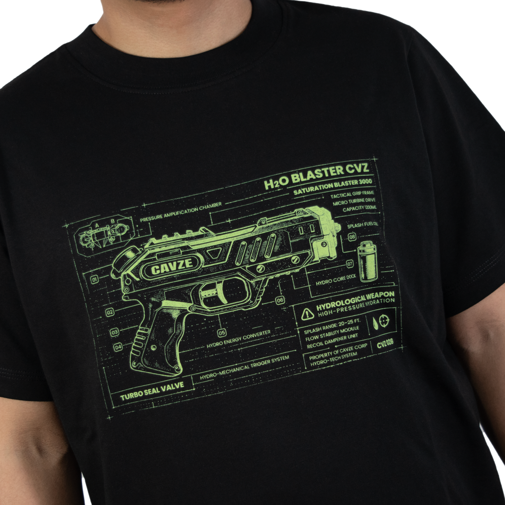 BLACK - H20 BLUEPRINT TEE