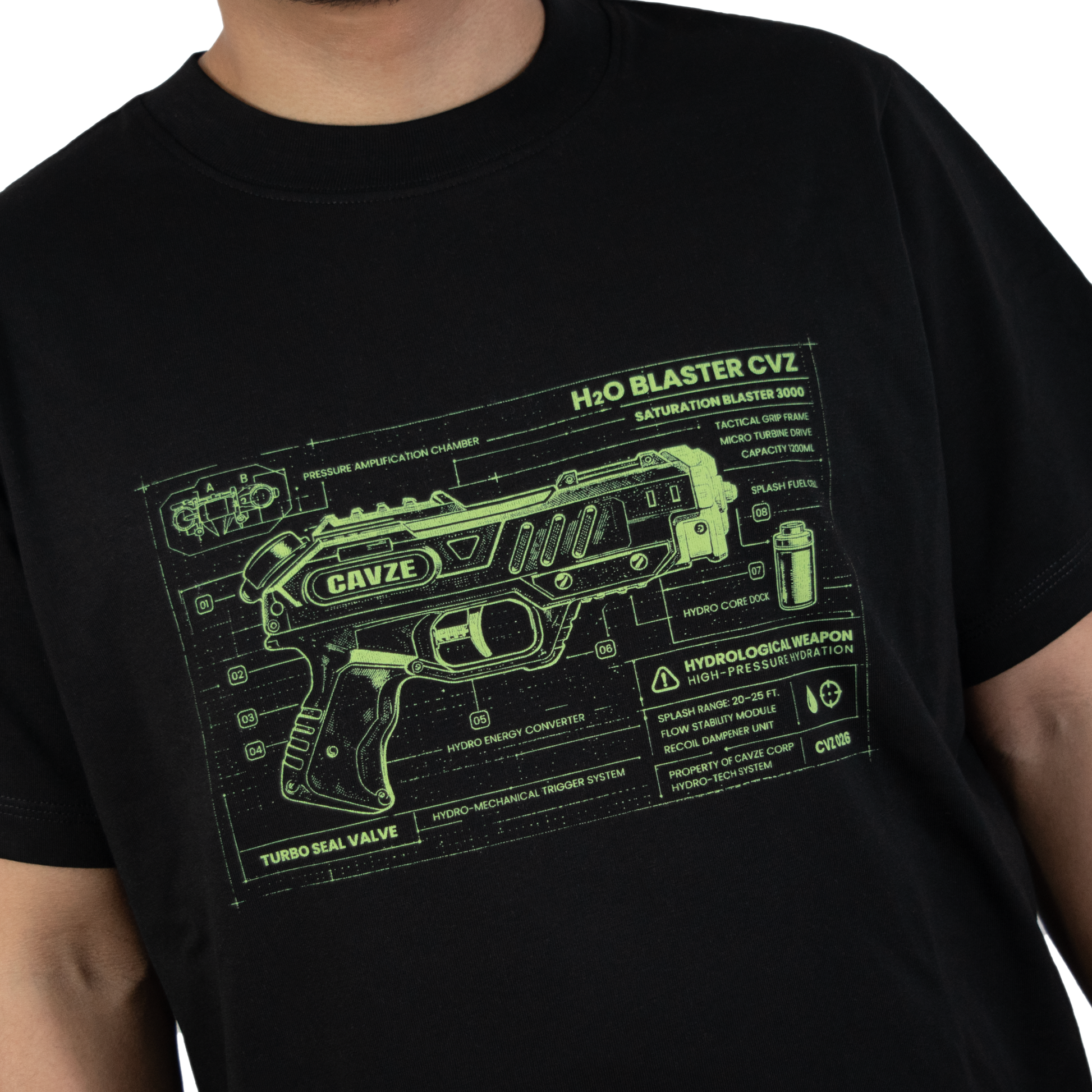 BLACK - H20 BLUEPRINT TEE