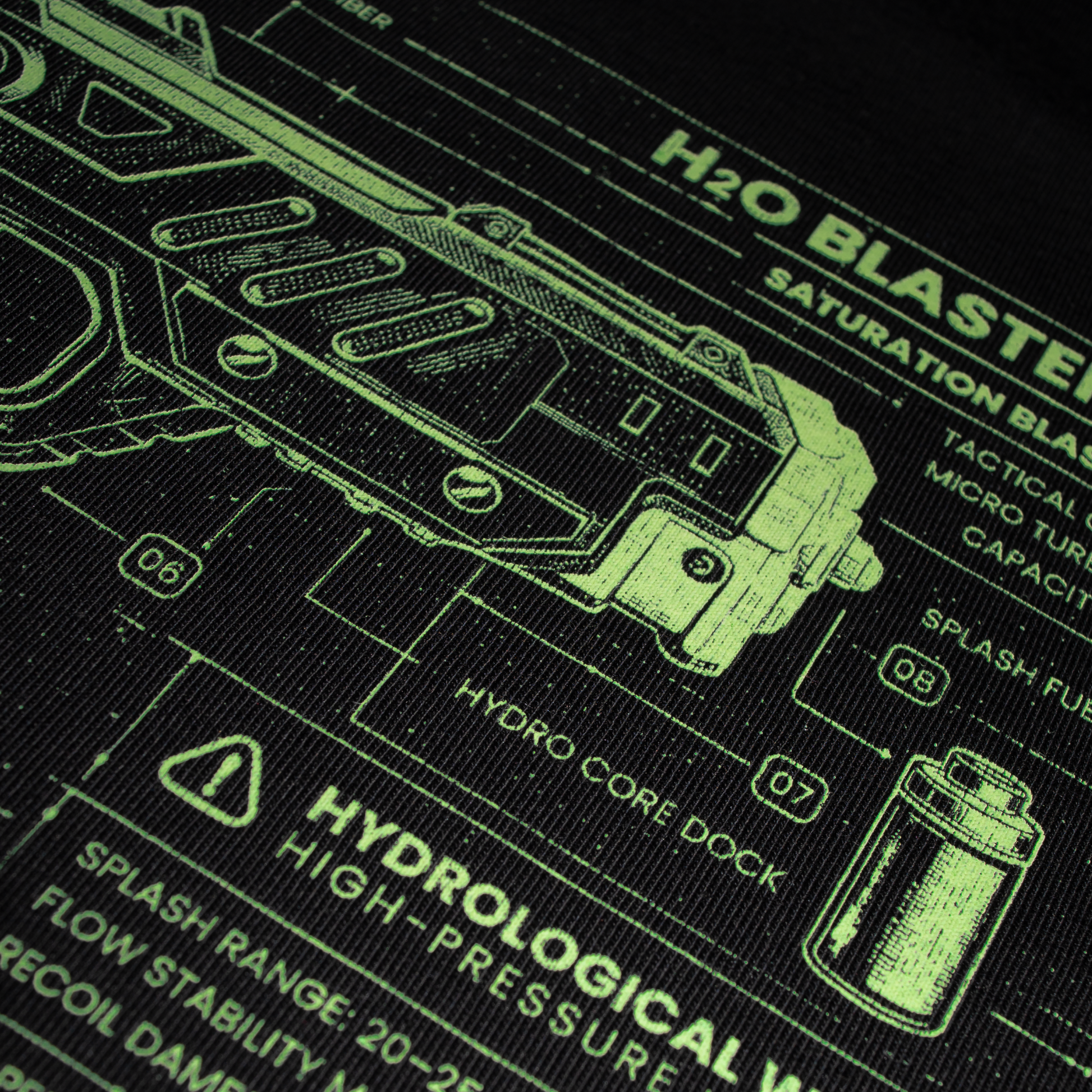 BLACK - H20 BLUEPRINT TEE